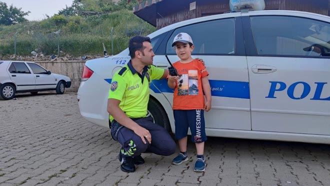 Minik Serdar Utku’nun polislik hayali gerçek oldu