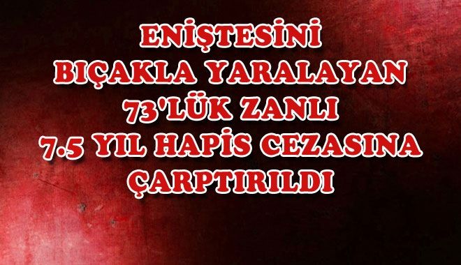 ENİŞTESİNİ BIÇAKLA YARALAYAN 73´LÜK ZANLI