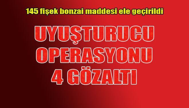 UYUŞTURUCU OPERASYONU: 4 GÖZALTI