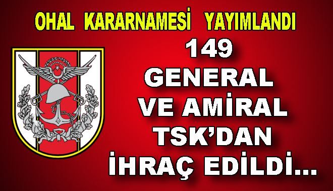 OHAL KARARNAMESİ YAYIMLANDI
