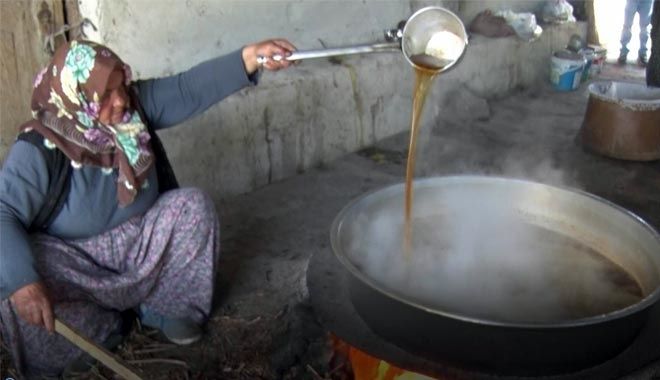 İNCESU´DA PEKMEZ YAPIMI BAŞLADI...