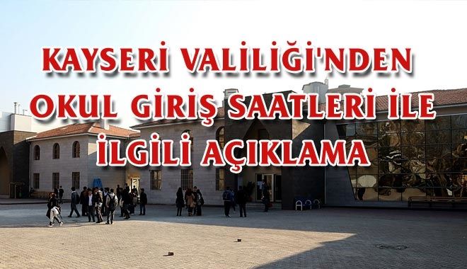 KAYSERİ VALİLİĞİ´NDEN