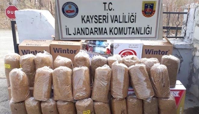 JANDARMA 140 KİLOGRAM KIYILMIŞ TÜTÜN ELE GEÇİRDİ 