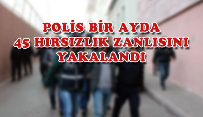 POLİS BİR AYDA 45 HIRSIZLIK ZANLISINI YAKALANDI