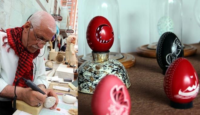 ENGELLİ SANATÇI HAYALLERİ YUMURTA KABUĞUNA AKTARIYOR