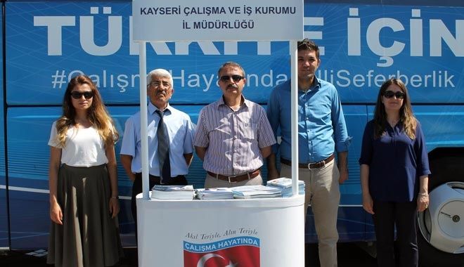 İSTİHDAM OTOBÜSÜ, İŞKUR HİZMETLERİNİ KAYSERİLİLERE TANITTI