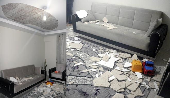 EVİN TAVAN ALÇISI ÇÖKTÜ