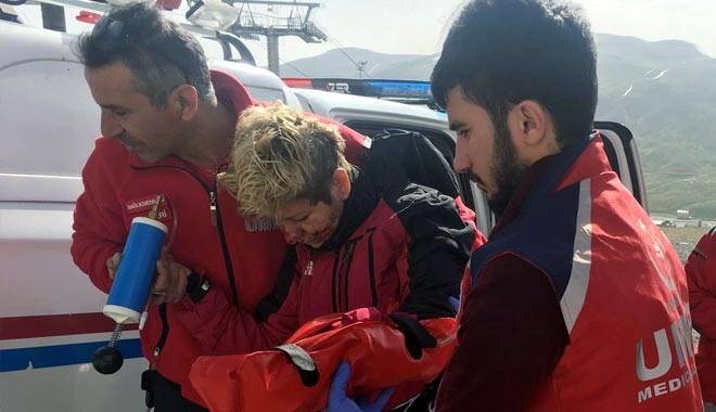 ERCİYES´E TIRMANIRKEN YARALANAN DAĞCIYI