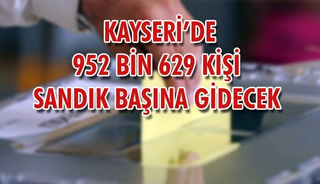 KAYSERİ´DE 952 BİN 629 KİŞİ