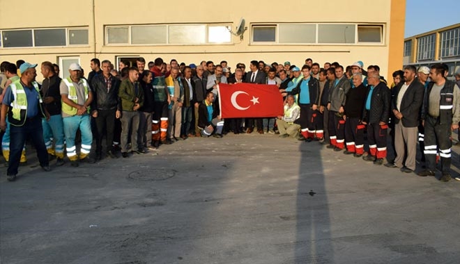 İŞÇİLERDEN FETİH SURESİYLE BARIŞ PINARI HAREKATINA DESTEK