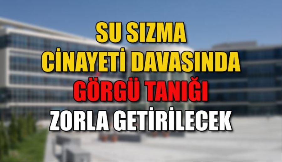 SU SIZMA CİNAYETİ DAVASINDA GÖRGÜ TANIĞI