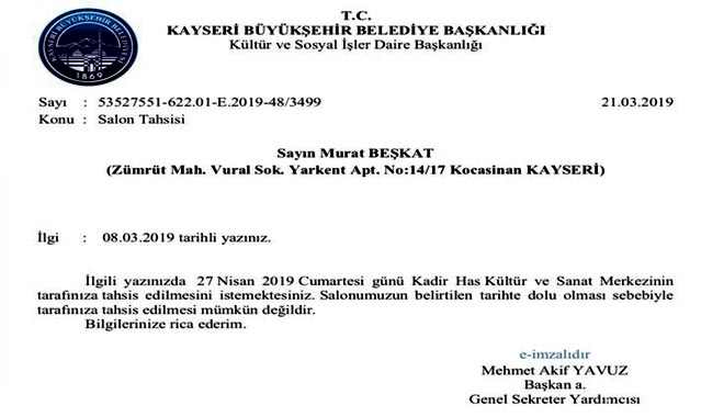 BÜYÜKKILIÇ, YALAN HABER SANAT CAMİASINA YAKIŞMAZ