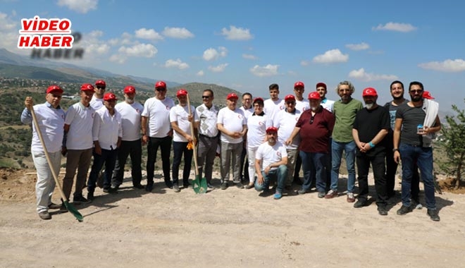 GAZETECİLER ALİ DAĞINA FİDAN DİKTİ