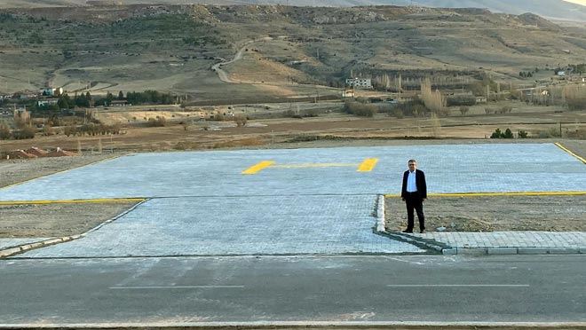 PINARBAŞI’DA HASTA SEVKİNİ RAHATLATAN HELİKOPTER PİSTİ