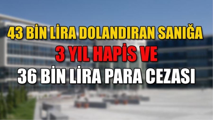 43 BİN LİRA DOLANDIRAN SANIĞA