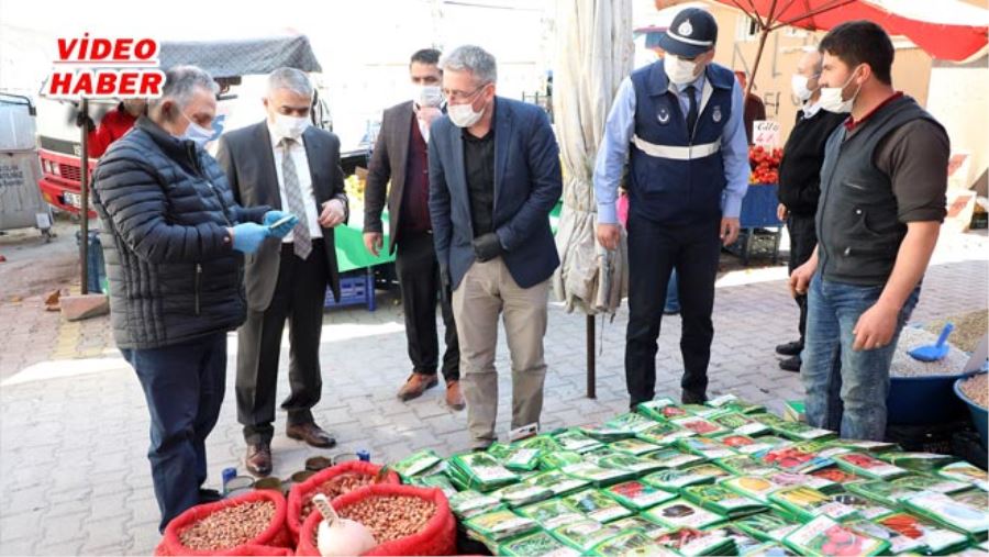 BAŞKAN YALÇIN, KAYMAKAM GÜNEY İLE PAZAR DENETİMİNDE
