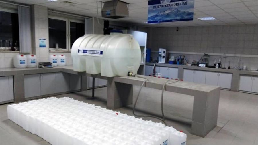 KASKİ DEZENFEKTAN ÜRETMEYE BAŞLADI