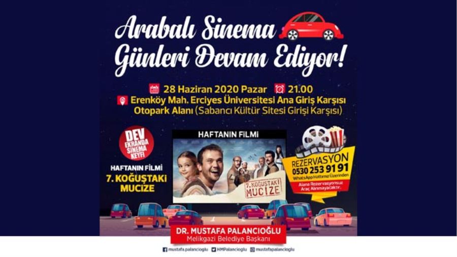 MELİKGAZİ’DE ‘ARABALI SİNEMA’ İÇİN SİZ DE YERİNİZİ ALIN