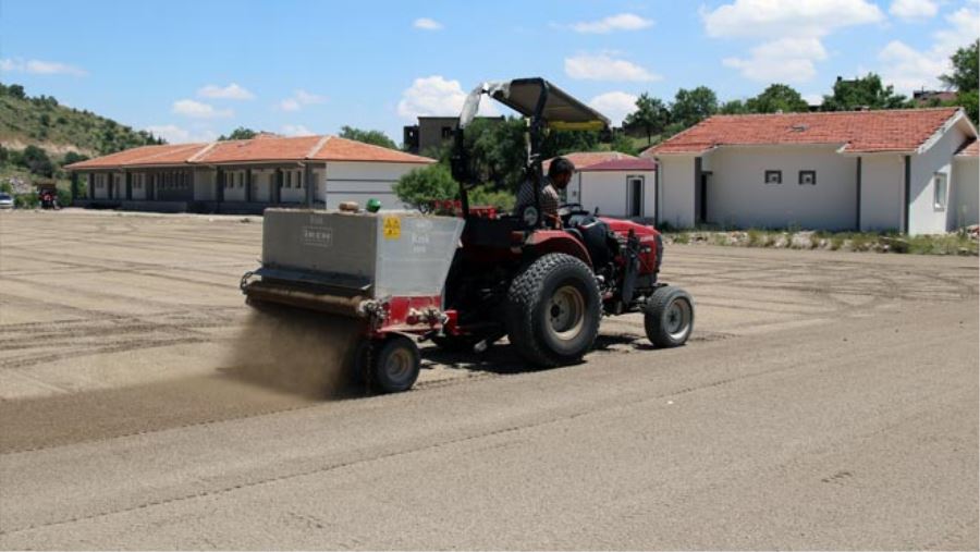 HACILAR STADYUMU’NDA ÇİMLER EKİLDİ