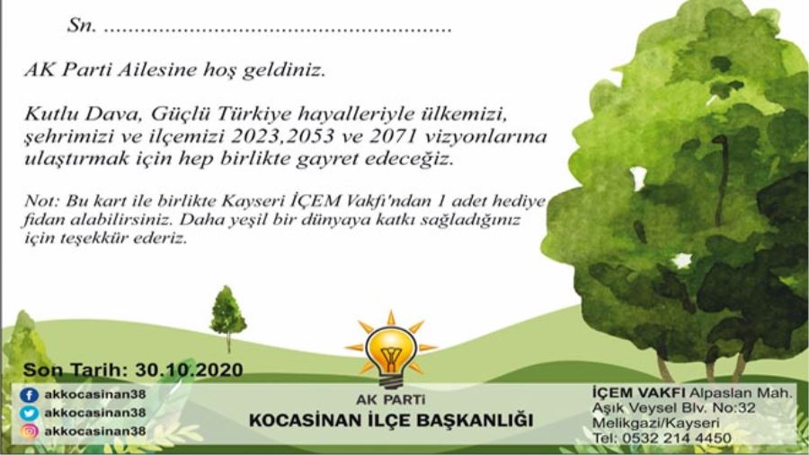 AK PARTİ’DEN ‘YEŞİL’ PROJE