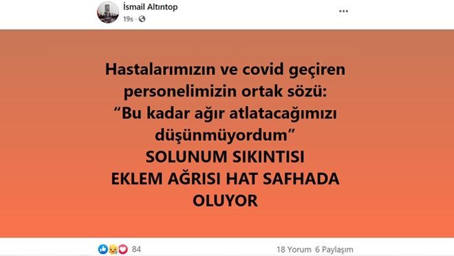 KORONAVİRÜSÜ ATLATAN VE HASTA OLANLAR YAŞADIKLARINI ANLATTI