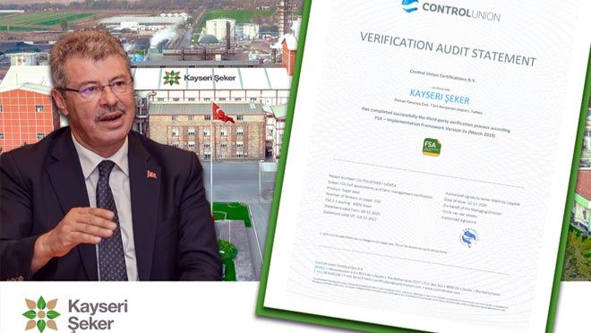KAYSERİ ŞEKER SÜRDÜRÜLEBİLİR TARIMDA EN ÖNEMLİ BELGEYİ ALDI