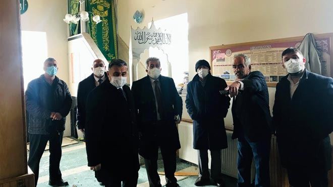 BAŞKAN BÜYÜKKILIÇ, YILDIRIM DÜŞEN 73 YILLIK CAMİ İÇİN TALİMAT VERDİ, İNCELEMELER BAŞLADI