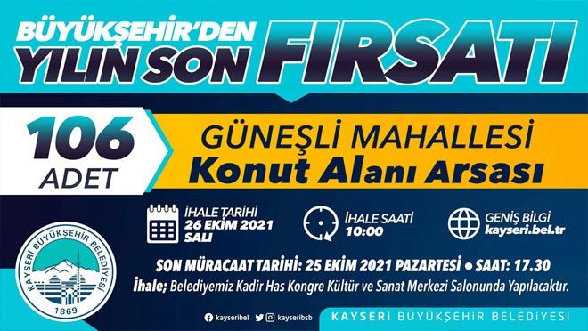 GÜNEŞLİ İÇİN AÇIK TEKLİF USULÜ İHALE