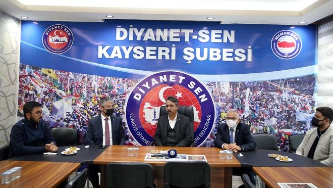 BAŞKAN BÜYÜKKILIÇ’TAN DİYANET-SEN KAYSERİ ŞUBESİ’NE ZİYARET