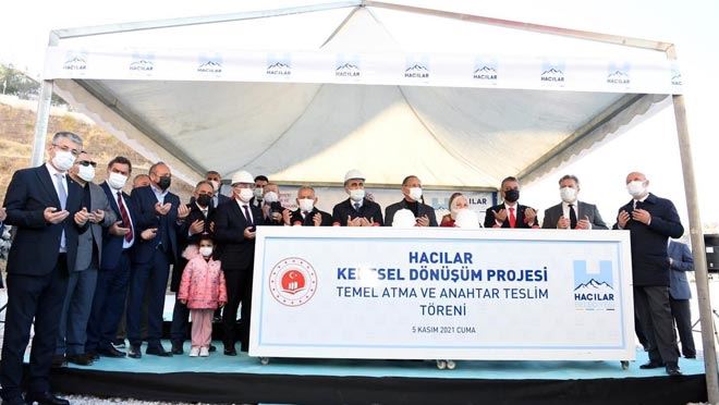 HACILAR KENTSEL DÖNÜŞÜM TEMELATMA VE ANAHTAR TESLİM TÖRENİ