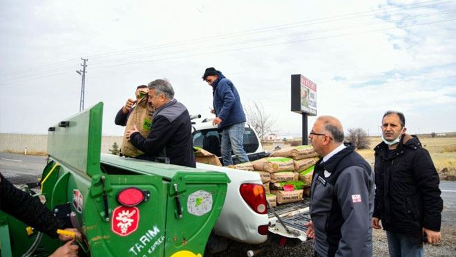53 ÇİFTÇİYE 20 TON EKMEKLİK BUĞDAY TOHUMU DAĞITILDI