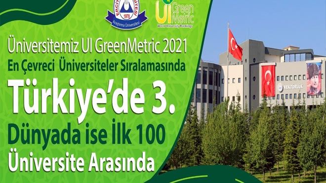 ERÜ EN ÇEVRECİ İLK 100 ÜNİVERSİTESİ ARASINDA