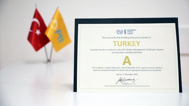 PTT’NİN HİZMET KALİTESİ DÜNYA POSTA BİRLİĞİ TARAFINDAN TESCİLLENDİ