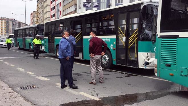 HALK OTOBÜSLERİ ZİNCİRLEME KAZA YAPTI
