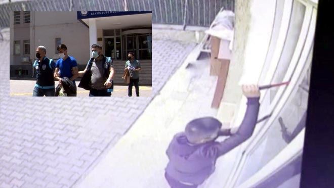 HIRSIZ PES ETMEDİ, LEVYE VE TEKMELERLE PENCEREYİ AÇTI