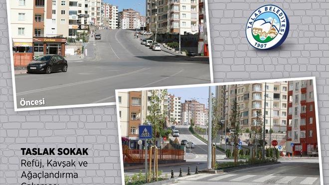 TALAS İLÇESİ’NDE REFÜJ VE KAVŞAKLARDA YEŞİL ALAN