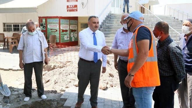 BAŞKAN CABBAR UZUN ÇARŞI YENİLEME ÇALIŞMALARINI YERİNDE İNCELEDİ