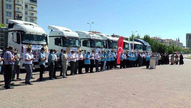 YARDIM TIRLARI DUALARLA UĞURLANDI