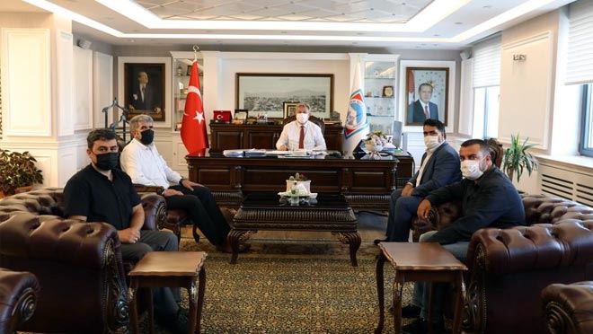 PAZARCILAR ODASINDAN BAŞKAN PALANCIOĞLU’NA ZİYARET