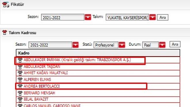 Kayserispor’da yeni transferlerin lisansı çıktı