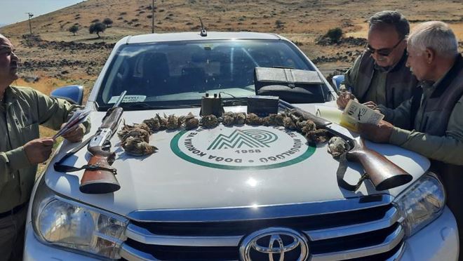 Kaçak bıldırcın avına suçüstü