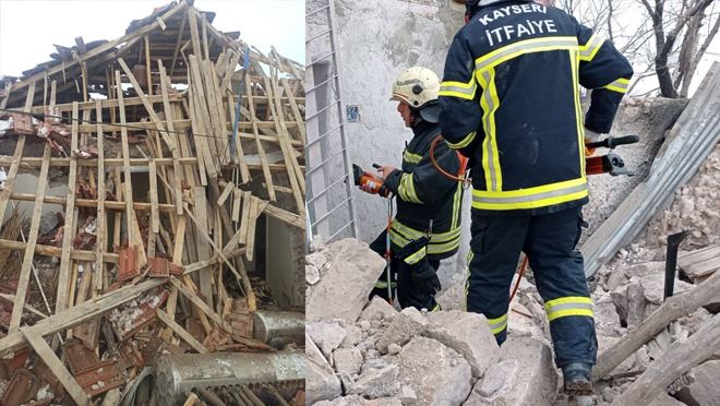 Tüp patlayan ev harabeye döndü