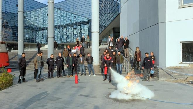 Yangın tatbikatı gerçeği aratmadı
