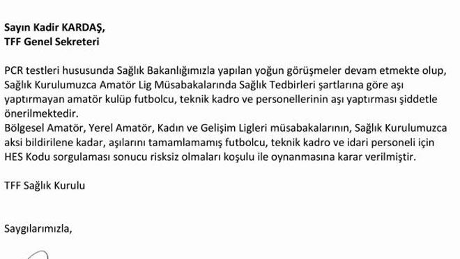 Amatörlerde test zorunluluğu kalktı