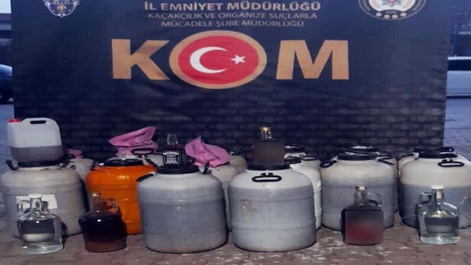 350 litre sahte alkol ele geçirildi