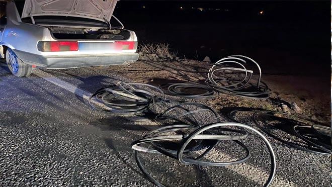 Kablo hırsızına suçüstü