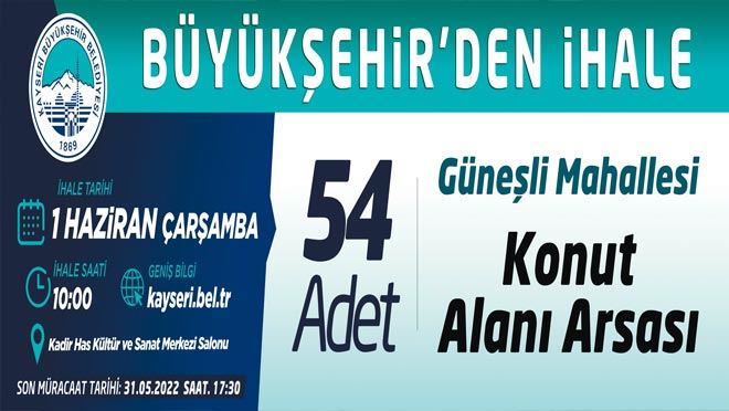 Büyükşehir’den açık teklif usulü ihale