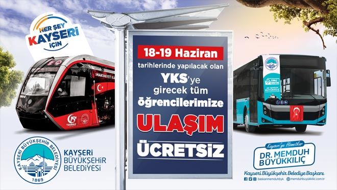 YKS adaylarına ulaşım ücretsiz