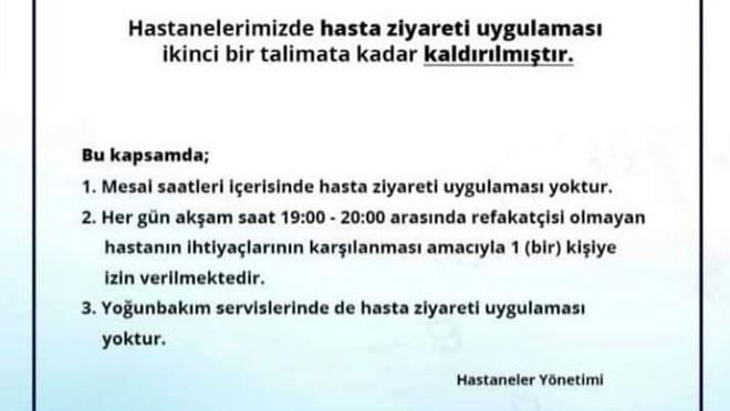 ERÜ Hastaneleri’ne ziyaretçi yasağı