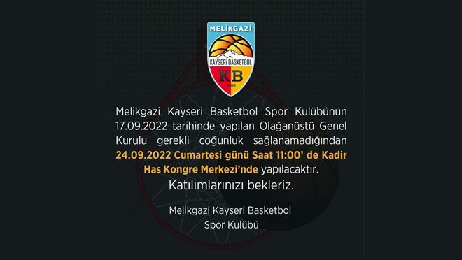 Melikgazi Basketbol’da kongre zamanı